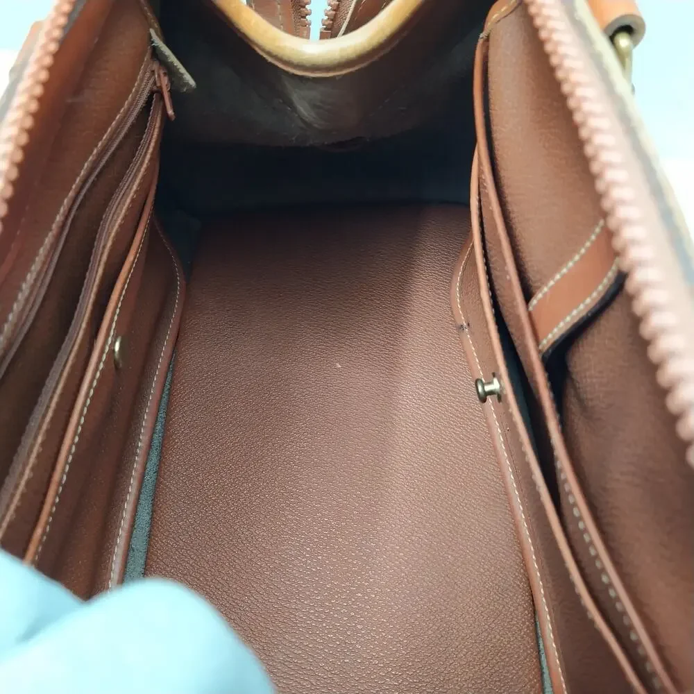 Dooney & Bourke Taupe Tan Pebbled Leather Doctor Satchel Bag - VTG Made in USA